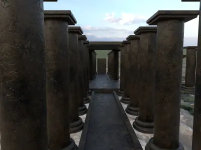 temple corridors Free 3D model