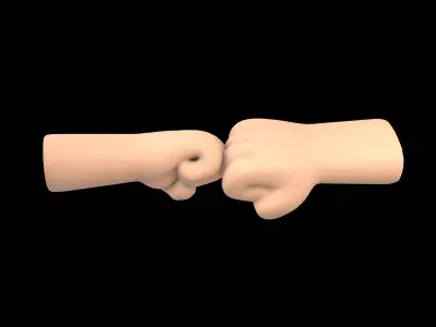 Fist Bump Icon v1 003 Low-poly 3D model