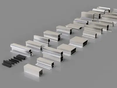 Aluminium profiles 3D model