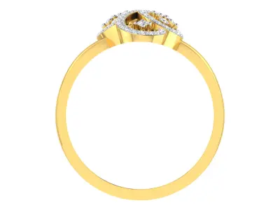 Light Weight Yellow Gold Diamond Ring  -ZA RN 7823 3D print model