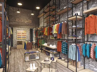 scene 3dsmax corona render - clothing store 3D model