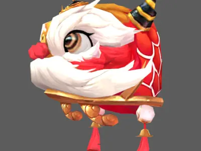 Stylish Lion Dance Head Low-poly 3D model