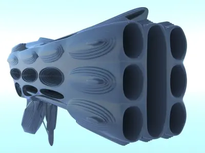 Gun SciFi Weapon 3D LowPoly  Low-poly 3D model