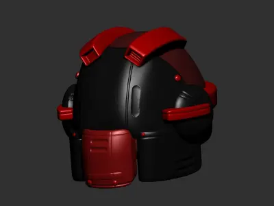gas mask helmet scifi high poly sculpt 3d printable  3D model 4