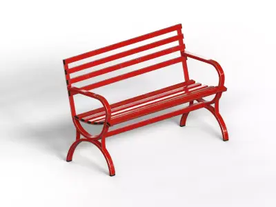 Old Bench Street Low-poly 3D model