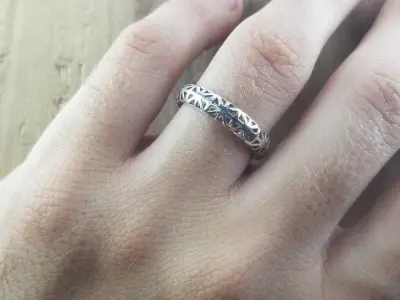 Structured Ring England Flag Hollowed Free 3D print model