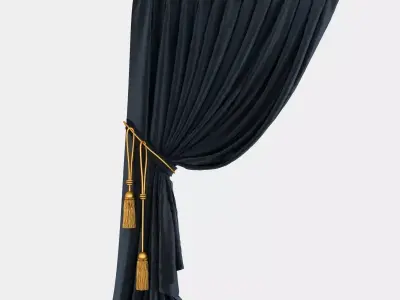 Velvet Stitched Curtain 3D model