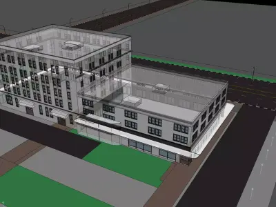 Mixed Use Building Multi Family American Modern 3D model