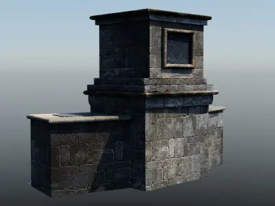 Outdoor Fireplace 1 Low-poly 3D model