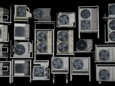 18 Cyberpunk Air Conditioner Low-poly 3D model