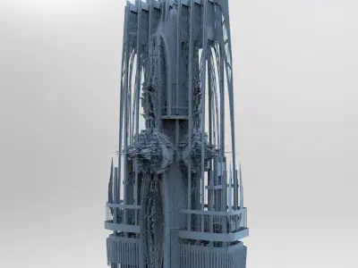 Sci Fi Fusion Emperor Tower Balcony 3  3D model