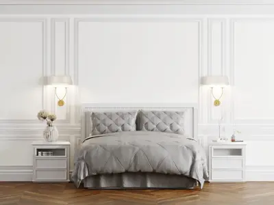 Interior double set bedroom 3D model