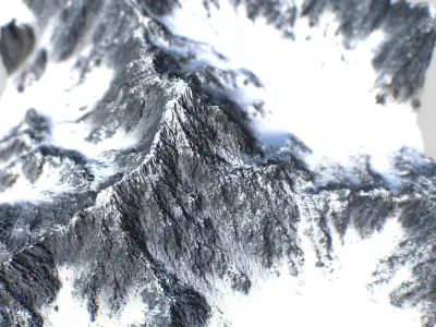 Low Poly PBR Mt Everest Low-poly 3D model