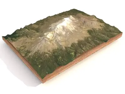  Mountain landscape Iztaccihuatl Volcano Central Mexico 5286 m  Low-poly 3D model