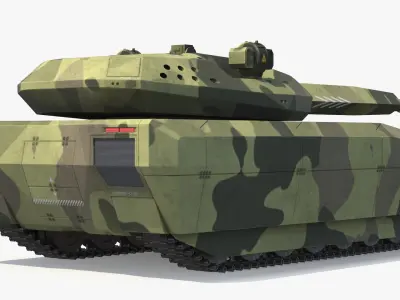  Stealth Battle Tank with Coaxial MG Camouflage Green Simplified 