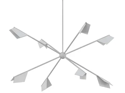 vespertilio modern chandelier with gold accents 3D model