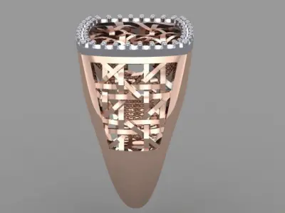 ring-best rose gold ring with diamonds 3D print model