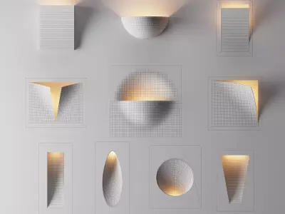 Minimalist Artistic Wall Light Set 3D model