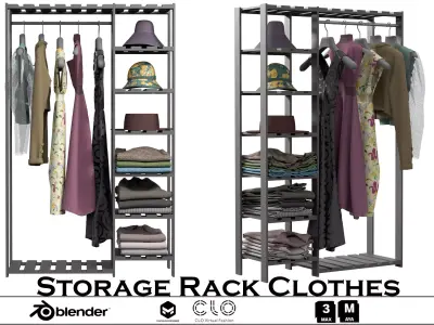 Storage Rack Clothes Low-poly 3D model