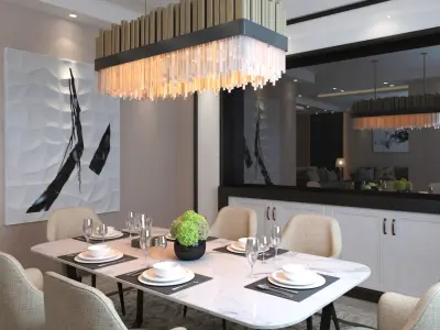 Dining and Living Room 3D model