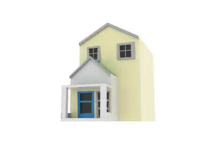 Low-Poly Home 3d Model house Low-poly 3D model