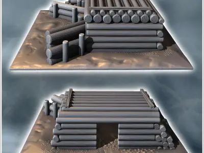Modern semi-buried log bunker 9 - Modern WW2 WW1 World War Diaro 3D print model