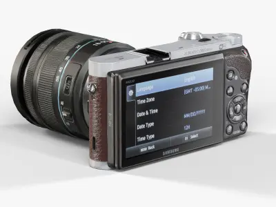 Samsung NX300 Brown mirrorless digital camera Kit 18-55mm lens Low-poly 3D model