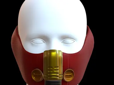 Gas mask helmet 3d model scifi Low-poly  Low-poly 3D model