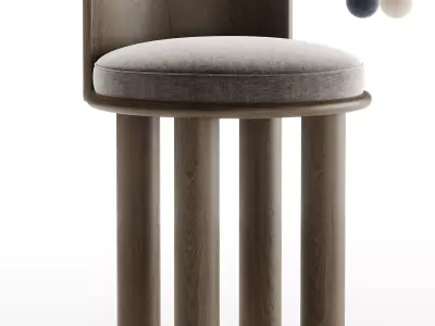 Low Back Stool 3D model