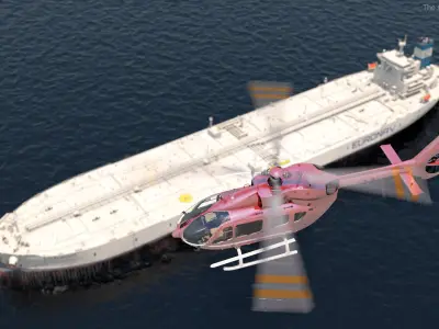  TI Europe Class Supertanker with Helicopter 
