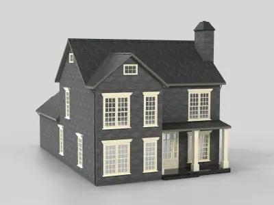 British House Design 18T1  Low-poly 3D model