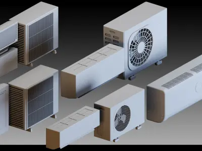 110 Air conditioners- Kitbash- High detail 3d models 3D model