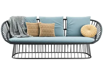 Cala 3 Seater Garden Sofa By Kettal 3D model