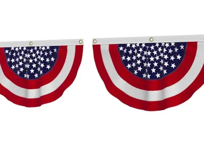 American Flag Patriotic Bunting 3D model