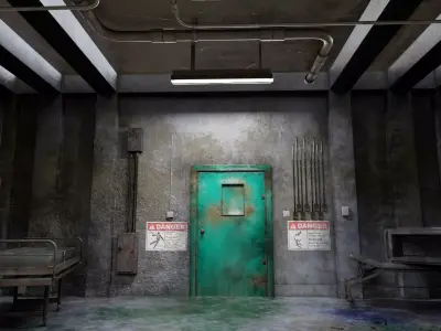 Old Hospital Room 2 Low-poly 3D model