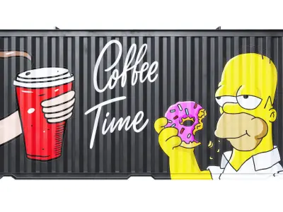 Coffee Shop Container 3D model