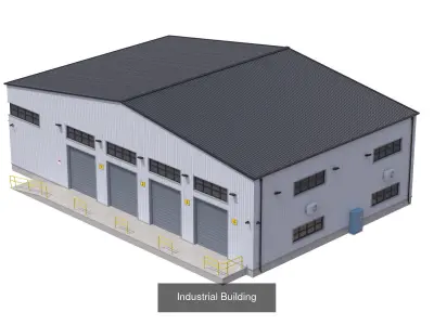 4 Industrial Buildings Collection 3D Model Pack