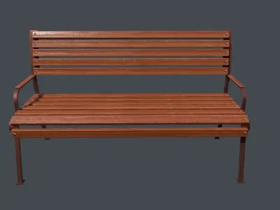 Street benches for city Low-poly 3D model Low-poly 3D model