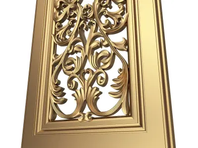 Carved Door Classic 07 Low-poly 3D model