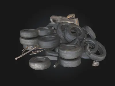 Tire Pile  Gritty Detail for Industrial and Urban Scenes 3D model