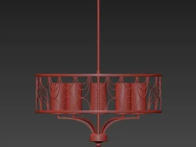Cirrine chandelier with four lights 3D model