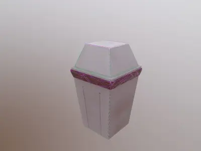 Trash can Low-poly 3D model 35