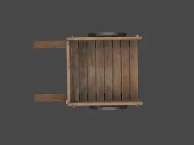 Medieval carriage Low-poly 3D model