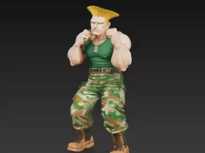 Guile from Street Fighter 3D print model