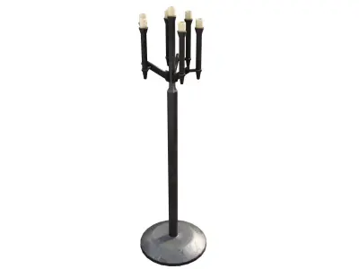 Medieval Torch Low-poly 3D model 14