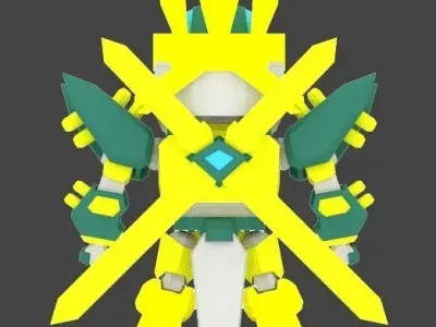 Super Mecha 6 - Dhays of Code Name 1C4YK Low-poly 3D model