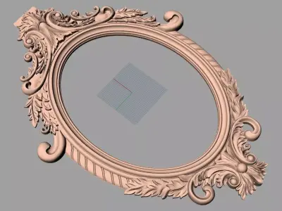 Door flower 3D relief STL Model for CNC woodworking carving E277 3D model