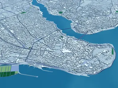 Istanbul with Terrain 3D model