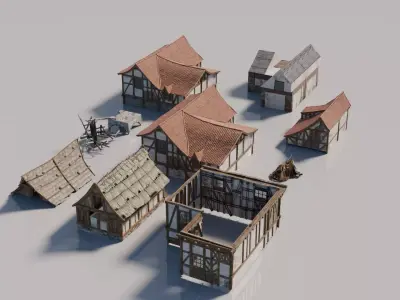 3000 Medieval Game Assets Vol1-Inspired by The Witcher 3 Low-poly 3D model
