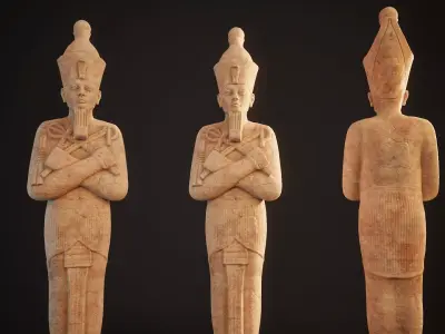 Egyptian Statue Hatshepsut Low-poly 3D model